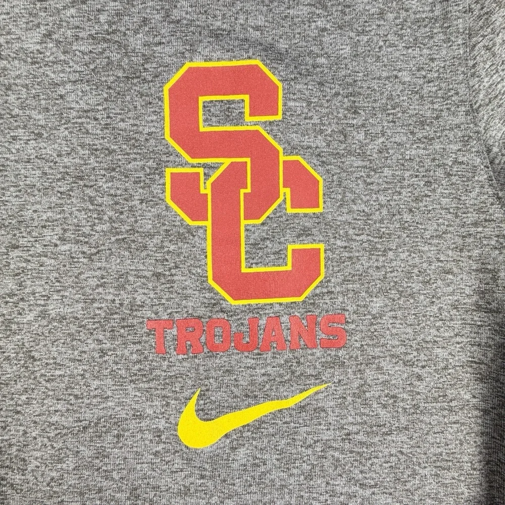 NWOT Nike USC Trojans Men's Small Gray Dri-FIT Long Sleeve Shirt NCAA